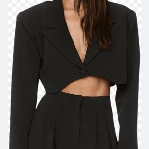 Nasty Gal Power Through Blazer, US 6, Black